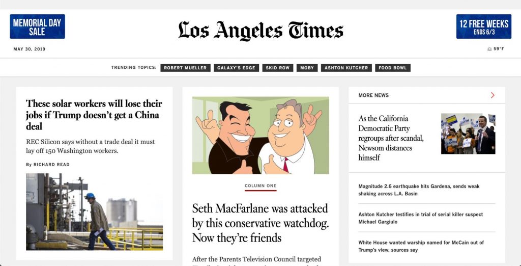 LA Times杂志风格布局
