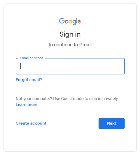 Gmail登录页