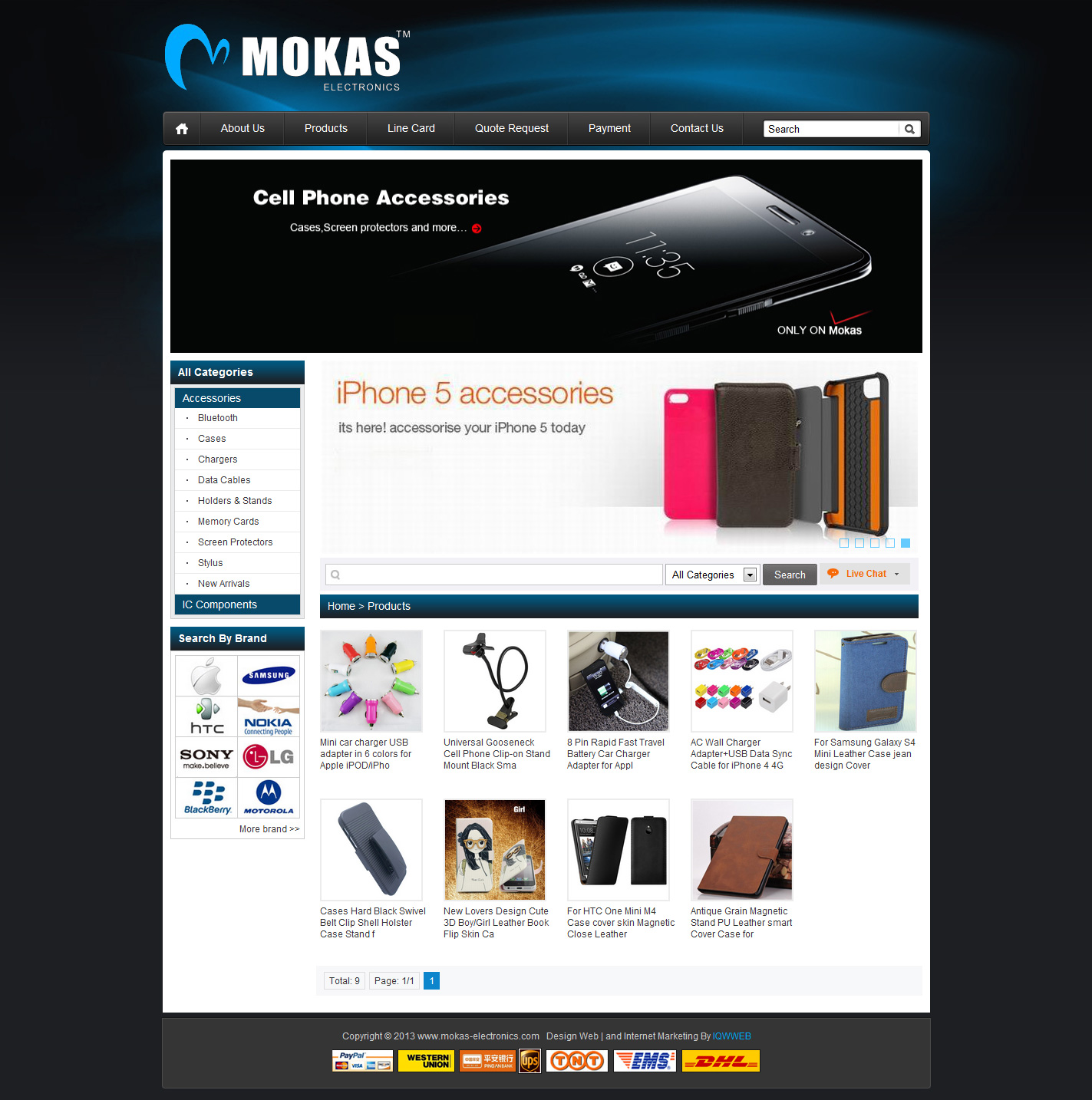 网站建设案例:Mokas Electronics Limited